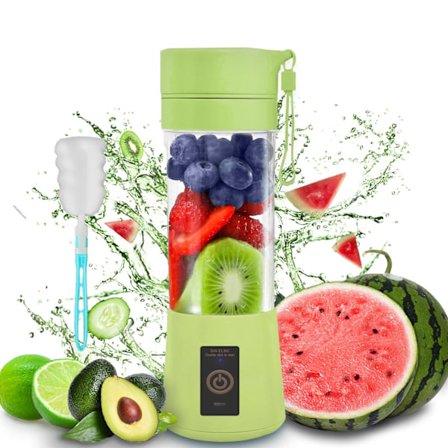 Bærbar Blender, Mini Smoothie Blender Milkshake Juicer Kopp Babymat Maker, Oppladbar med USB 380ml Seks Blad