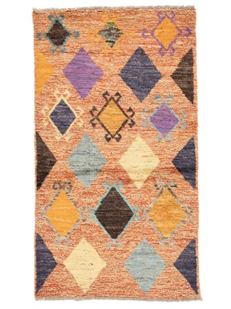 Berber Colourful Rug 80X144 Brown/Orange Wool, Afghanistan
