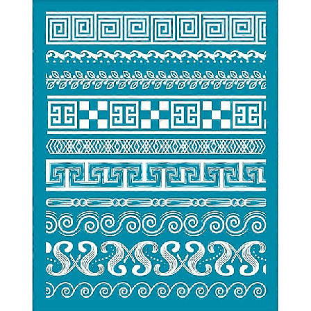 4x5 Tum Lerstenciler Blomstermönster Silke Screentryck för Polymerlera Barock Border Silke Screentryck Stenciler