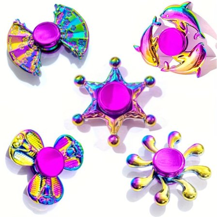 Seje Metal Spinnere, Sensoriske Spinner Legetøj 5 stk, Seje Festartikler, Bordplade Legetøj Gavepose Fyld, Valentinsdag Halloween Jul Påske[D]