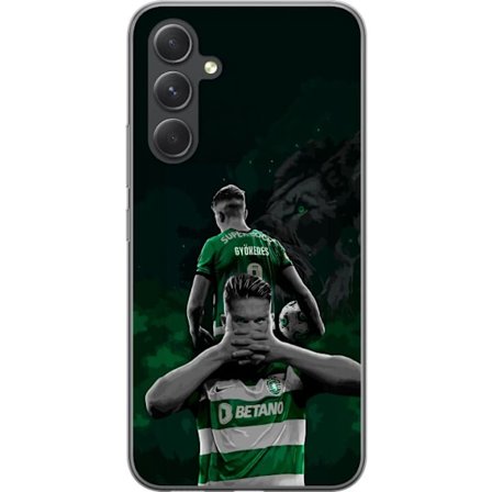 Yhteensopiva Puhelinkuori Samsung Galaxy A55 Neonmotiivi, jossa teksti "Gaming is in my DNA" sinisenä ja punaisena tiiliseinällä, jossa loistava DNA-s