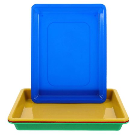 4 stk. Organiseringsbakke Sjov Undervisningshjælp Praktisk Bakke Førskole Hjemmeopbevaring Legetøj Serveringsbakke til Kunst og Håndværk Organisering[