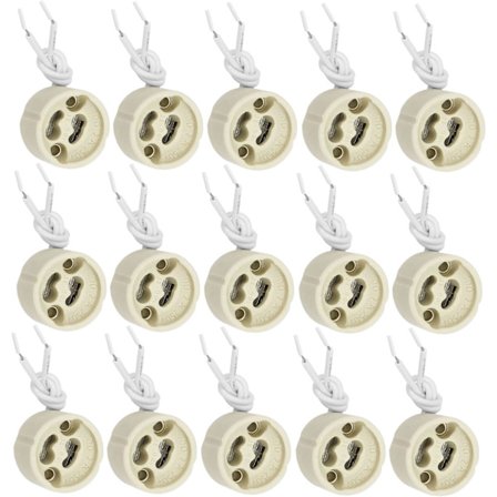 20 stk. GU10 lampeholder GU10 fatning keramisk base 2A 250V inkl.