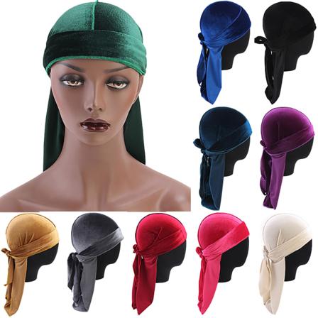 Unisex Kvinnor Män Sammet Durag Silky Hat