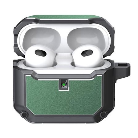 Apple AirPods 3 suojakotelo + avaimenperä - Vihreä