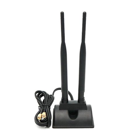 2,4 GHz 5 GHz Dobbelt bånds Wifi-antenne, RP-SMA Hanantenne Magnetisk Base Til PC