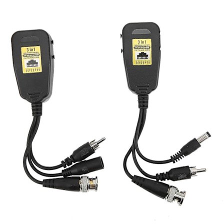 2 par Transmission Balun Video Analog HD CVIAHDTVICVBS Skruvtyp Joint RJ45 8MP
