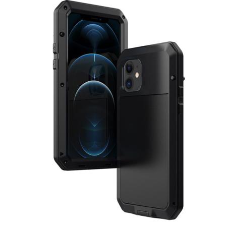 Stötdämpande Heavy Duty Skal I Aluminium - Iphone 12 Pro Max Svart