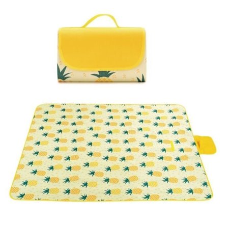 (KELTAINEN) Piknikviltti 145*200CM, kokoontaitettava piknikmatto, vedenpitävä, puutarhaan, rannalle, retkeilyyn, perhematkoille