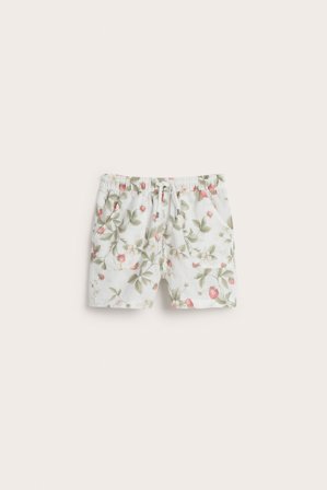 Newbie | Jordbærmønstret shorts | Offwhite