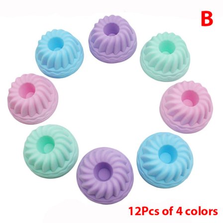12 stk./sæt silikoneform muffin cupcake græskarform genanvendelig B