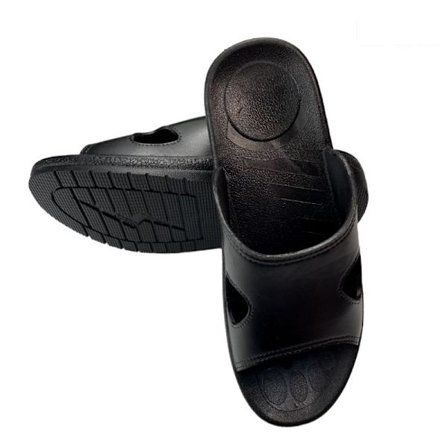 Antistatiske tøfler, støvfrie beskyttende tøfler, rene arbeidssko med bunn (PU-bunn, 44 størrelser, svart)