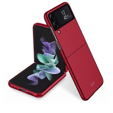 Kompatibel med Samsung Z Flip 4 Deksel, Ultratynn Matt PC, Rød-lingling}