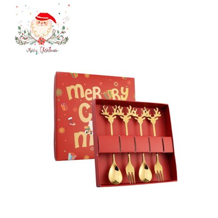 Ruostumattomasta teräksestä valmistettu lusikka Jouluporo-lusikka sarjakuva sekoitus kahvi jälkiruoka lusikka luova peuralusikka