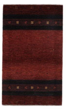 Hand Knotted Persian Loribaft Fine Persia Rug 81X135 Black/Dark Red