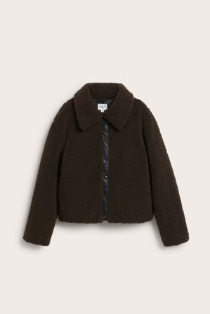 Kappahl | Kort jakke i fuskepels | Mørkebrun