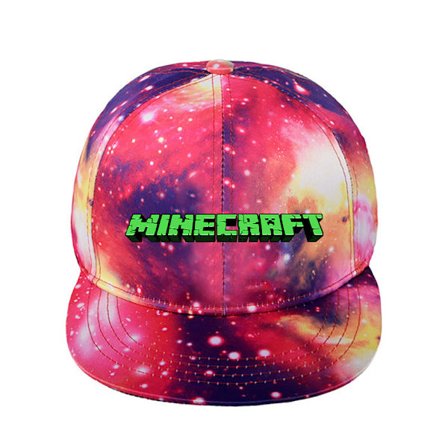 Minecraft Star Hat Enkel Mode Tecknad Män och Kvinnor Starry Sky Röd ~ 4