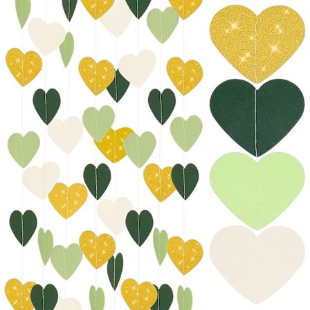 Kärleksgirlang (78 fot) - Salviagrön, Mint, Beige, Guld