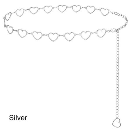 Midjekedja i metall för kvinnor, silver