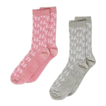Karl Lagerfeld K/Ikonik Cc Monogram Sock Set rosa, Dam Strumpor & Strumpbyxor, Dam, Storlek: S