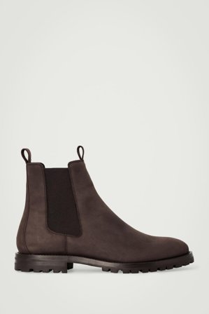 COS Nubuck Leather Chelsea Boots in Brown - Men