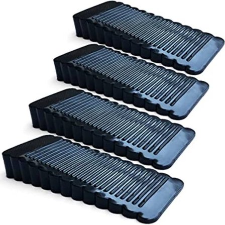 4-delt sett med svarte dørstoppere i gummi, dørkiler av høy kvalitet