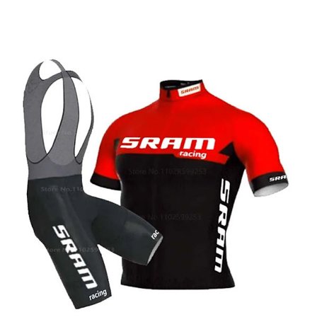 SRAM Racing Cykeltrøje Sæt 2023 Herre Sommer MTB Race Cykeltøj Kortærmet Ropa Ciclismo Udendørs Ridning Cykeluniform Elfenben