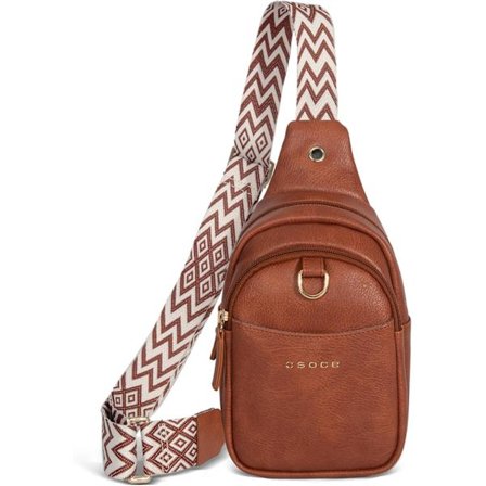 Axelremsväska för Kvinnor PU Slingväska Liten Axelväska Bröstväska Plånböcker med Justerbar Gitarrrem Telefonkabelhål Midjeväska Cross Body Väskor