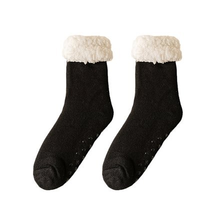 Slippersokker med skridsikre dutter, bløde, komfortable, fuzzy fleeceforede sokker til kold vinter
