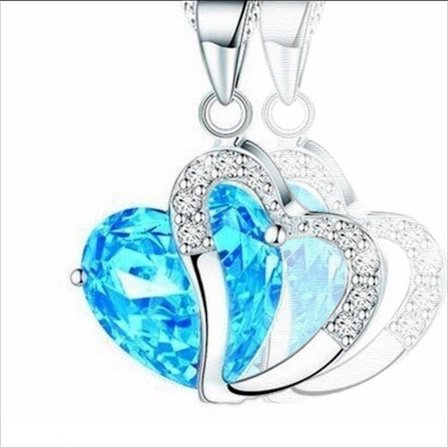 Halsband Hjärta Födelsesten BLÅ blå