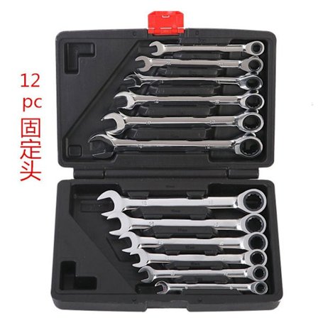 Topnøglesæt, 12 dele, 8-19 mm manuel topnøgle med opbevaringsboks til autoværksted