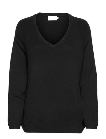 Peony V- Neck Pullover Black Minus