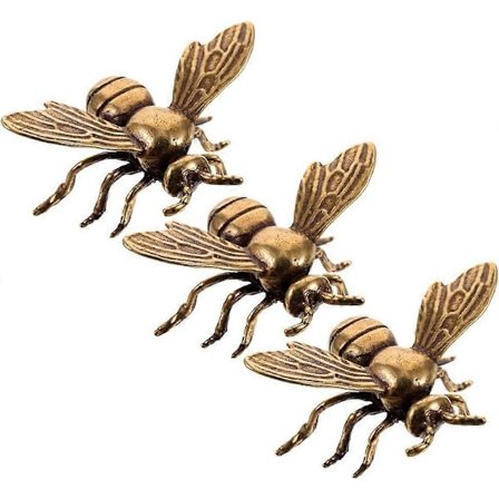 Guld Bi-Figurer 3st Brons Bi-Figurer Mini Retro Bi-Statyer Gyllene Vintage Bi-Skulptur Feng Shui Djur Prydnad Insekter Samlarfigurer