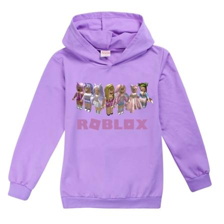 Pojkar Flickor Roblox Hoodie Pullover Jumper Sweatshirt Vinterpresent purple 140cm