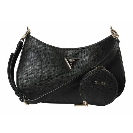 Guess, Alexie TOP ZIP Shoulder BAG Zwart, Dames, Maat:ONE Size