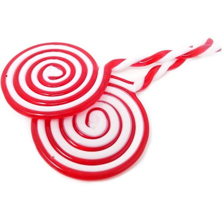 Julekulan Lollipop Sett, 6 Deler Juletre Lollipop Pynt, Hvit- og Rødstripet Polkagris Akryl Lollipop Dekorasjoner for