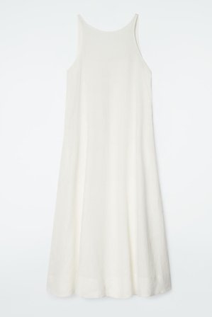COS Women's A Line Linen Maxi Dress in White