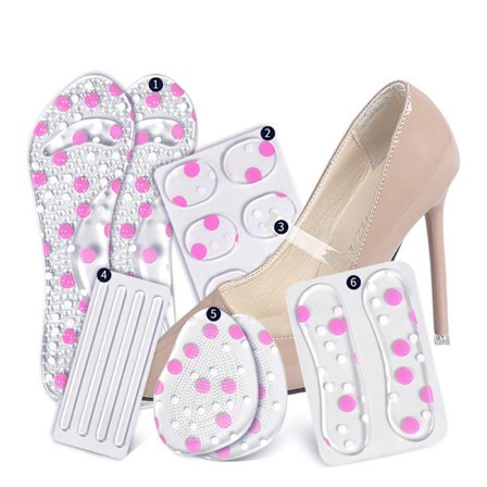 18 stk. højhælede indlægssåler i gel til forfoden - pude til forfoden - anti-