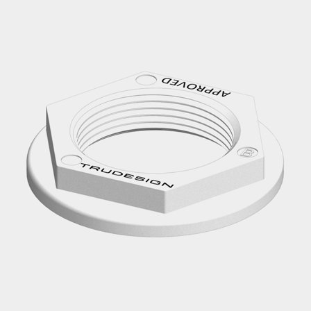 Kontramutter till bordsgenomföring TruDesign Nut Backing, komposit, vit, passar till 2" G (BSP)