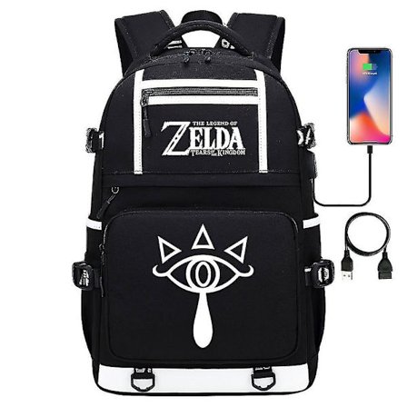 Breath Of The Wild Eye Spel USB Ryggsäck - Fans Cosplay Skolväska För Studenter, Unisex Rese Laptop Väska