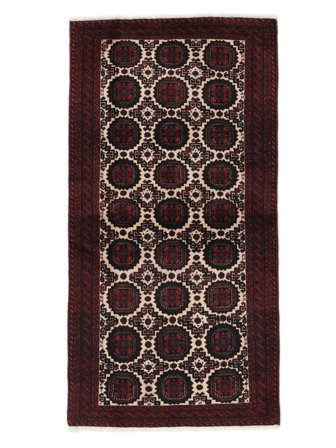 Hand Knotted Persian Baluch Rug 101X197 Black/Brown