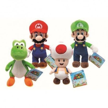 Leksaker Trade Super Mario Bros Gosedjur mjukisdjur Plush 20cm V 1.Yoshi Grön 2.Mario Röd hatt