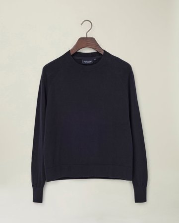Lexington Sweater i bomuld og cashmere, mørkeblå