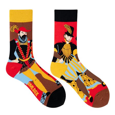 5 par Många stilar av AB-strumpor asymmetriska kreativa trendiga strumpor roliga par mandarinanka färgade mellanhöga strumpor