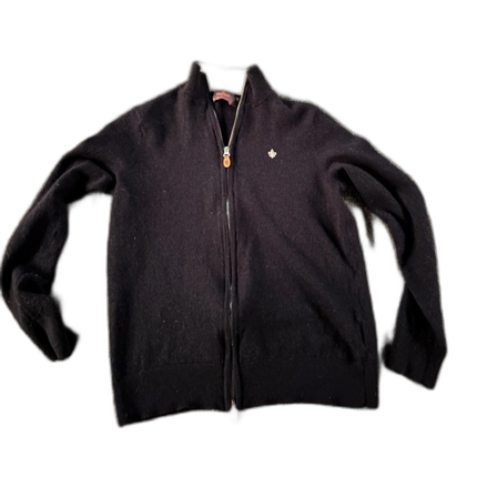 Mörkblå merinoull Zip-up från Morris