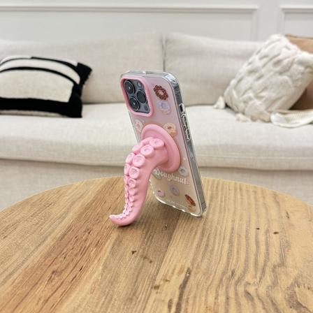 Octopus-formet magnetisk mobiltelefonholder Pink