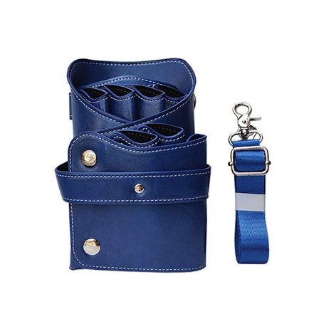 Ekte skinnsaksveske for frisørsalong frisør blå