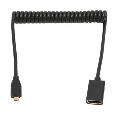 HD Multimedia Interface-kabel Micro till Hona 8K 60Hz 48Gbps Spiral Videoadapterkabel för Surfplatta TV Kamera