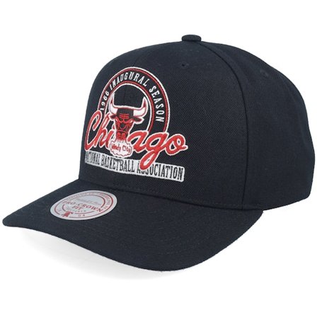Mitchell & Ness - NBA Schwarz Adjustable Cap - Chicago Bulls Inaugural Team Pro Crown 1966 Black A-Frame Adjustable @ Hatstore