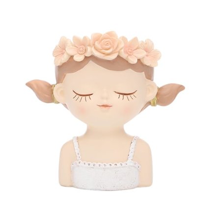 Søde Plantepotter i Resin til Sukkulenter - Lille Pige null - A